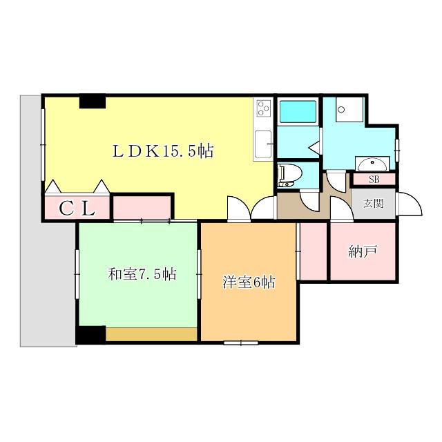 ロイヤルメゾン(2LDK/7階)の間取り写真