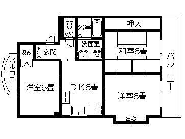 エクセレント藤田(3DK/1階)の間取り写真