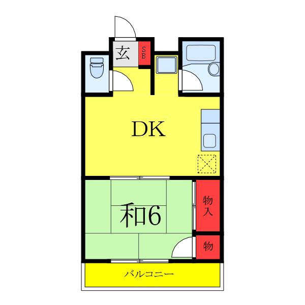 第二ハイツ池田(1DK/1階)の間取り写真