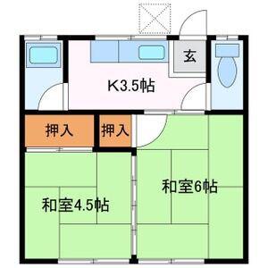 打田アパート(2K/1階)の間取り写真