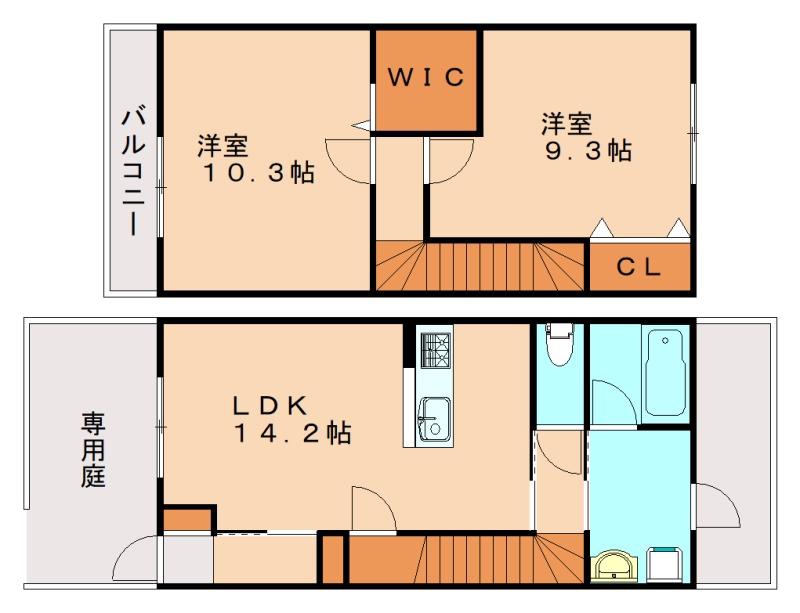 メゾンドソレイユ(2LDK/1階)の間取り写真