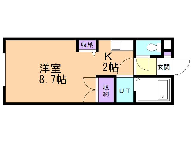 リジェ中島(ワンルーム/1階)の間取り写真