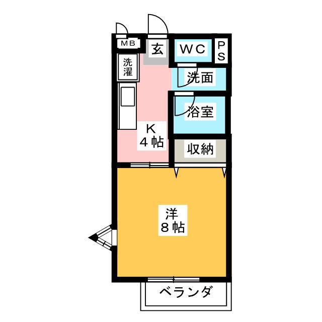 SURPLUSタカハシ A(1K/1階)の間取り写真