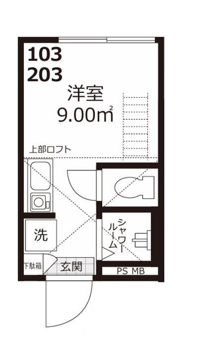 CASA MG(ワンルーム/2階)の間取り写真