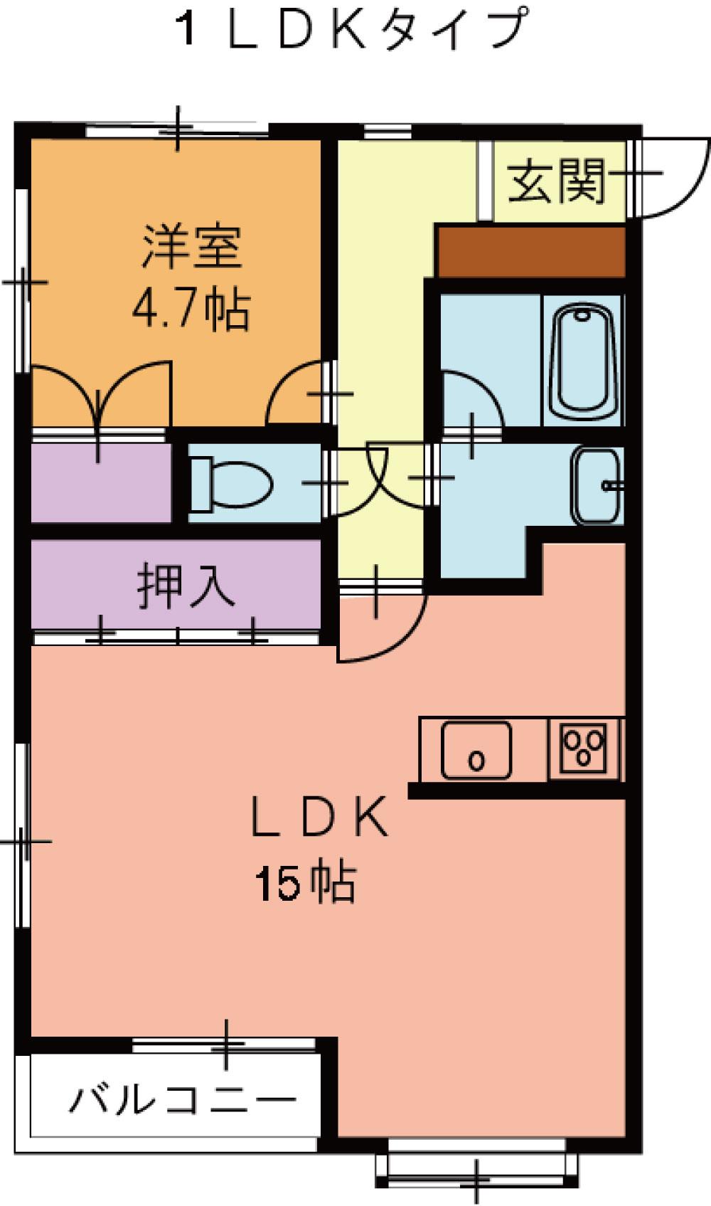 ルミエール・N(1LDK/2階)の間取り写真