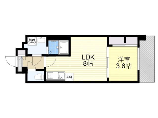 ALIVIS緑橋(1LDK/4階)の間取り写真