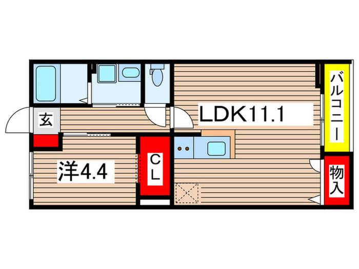 サイエンスコート(1LDK/2階)の間取り写真