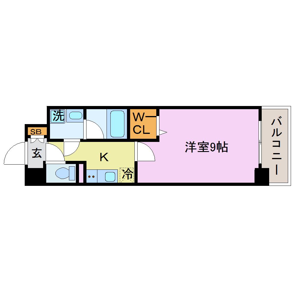 プラムアウル(1K/1階)の間取り写真