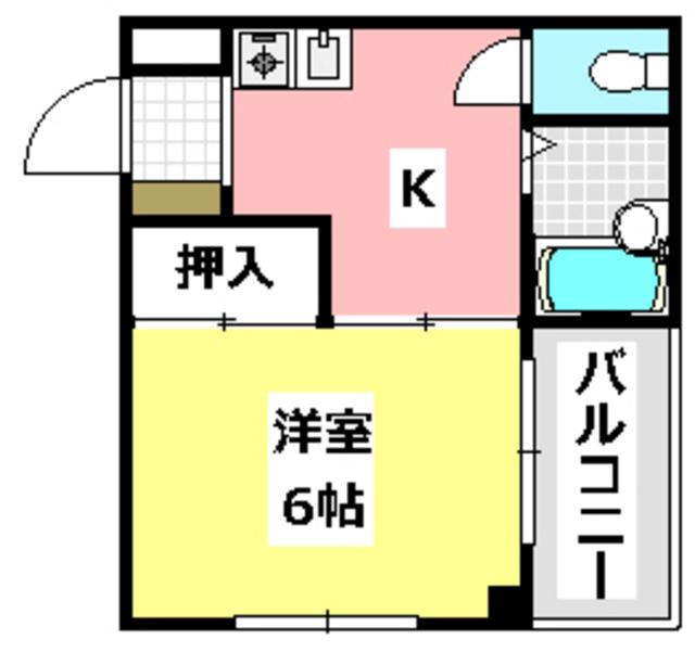 エクセレント中村(1K/2階)の間取り写真