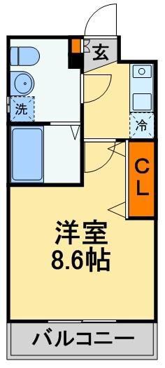 ププレ津田沼(1K/3階)の間取り写真