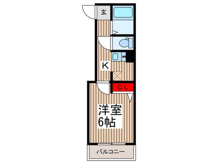 フォレール(1K/1階)の間取り写真