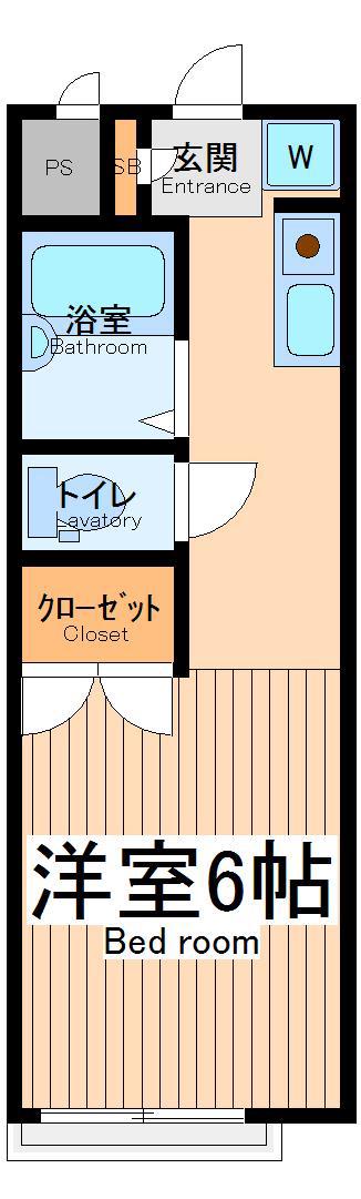 メゾンドール・ノア(1K/2階)の間取り写真