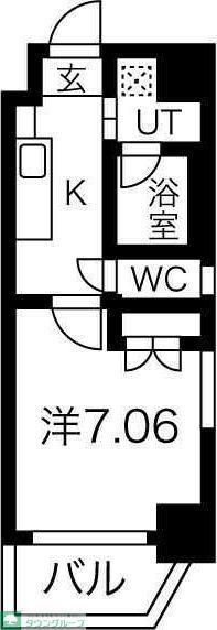 アールズタワー池下西(1K/2階)の間取り写真