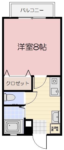 ダンディライオン西市(1K/2階)の間取り写真