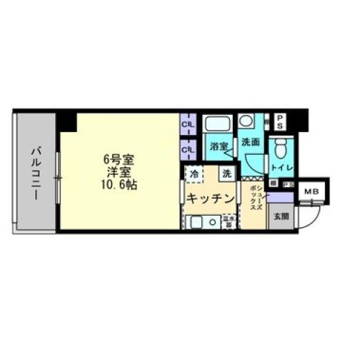 ディアメゾン十日市(1K/3階)の間取り写真