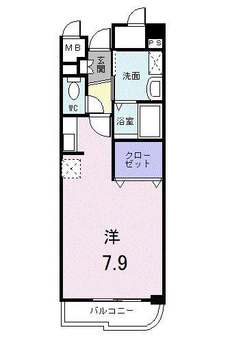 ヴィクトリアパーク(ワンルーム/5階)の間取り写真