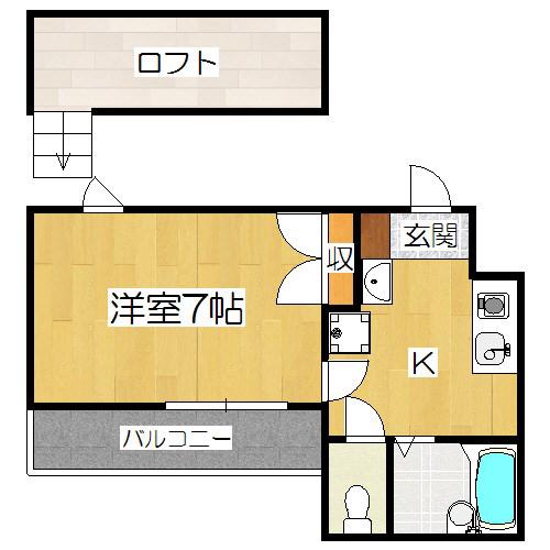 ファルーシュ24(1K/4階)の間取り写真