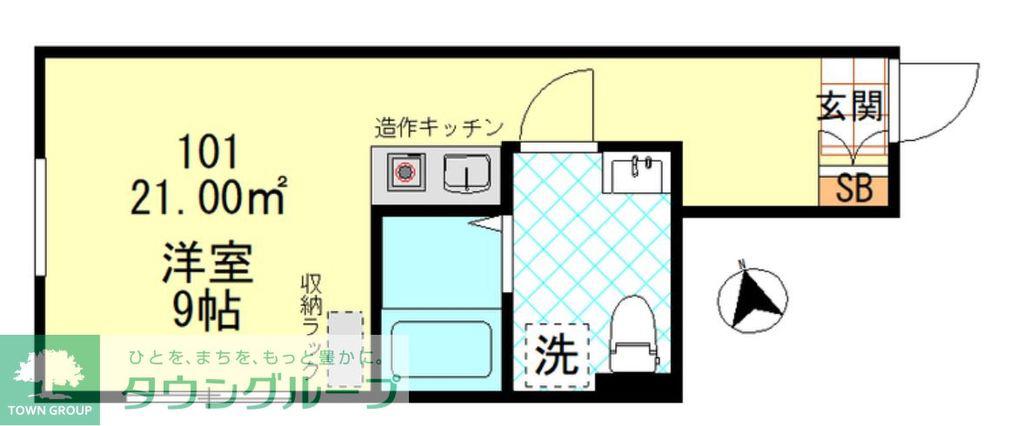 AIR COURT(ワンルーム/1階)の間取り写真