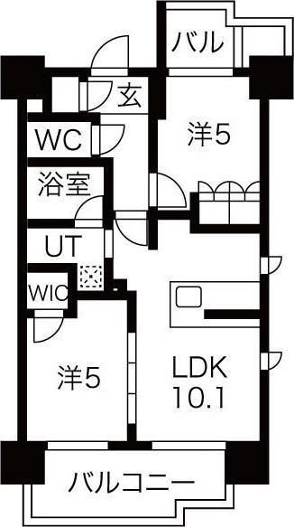 SK RESIDENCES SHINSAIBASHI 旧 SK RE(2LDK/7階)の間取り写真