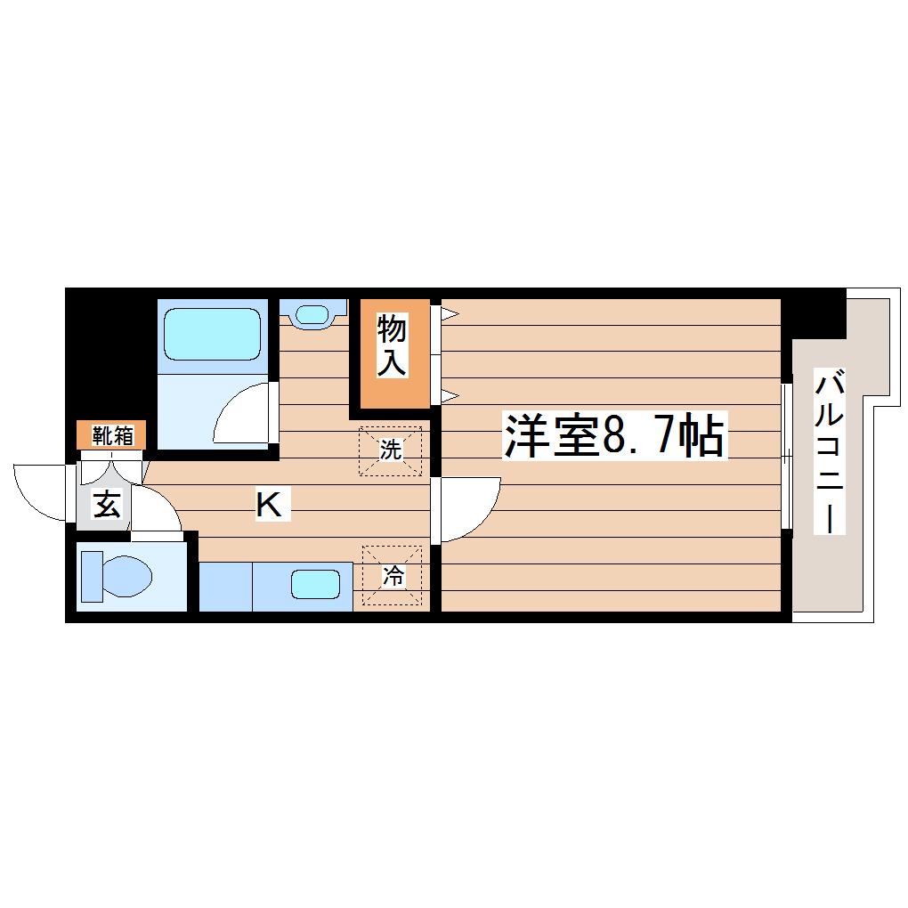 アムールシャトー(1K/7階)の間取り写真