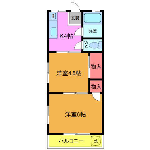 豊マンション(2K/2階)の間取り写真