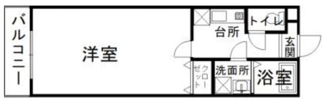 ライラック町田(1K/2階)の間取り写真