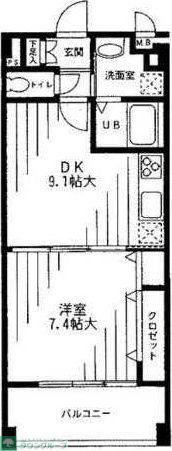 カーロヴィレッタ2(1DK/3階)の間取り写真