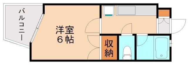 パークヒルK棟(1K/1階)の間取り写真
