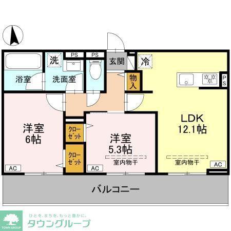 D-GRAN矢中町(2LDK/2階)の間取り写真