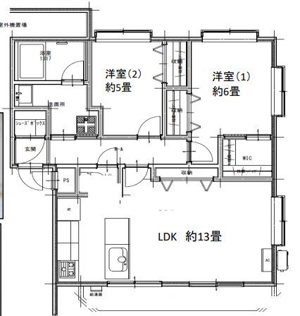 ミラベル広尾(2LDK/1階)の間取り写真