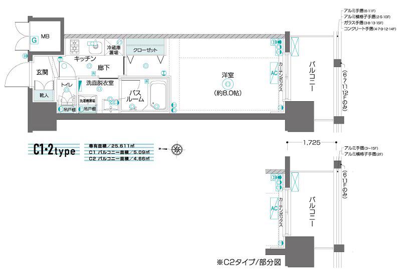 ZOOM東陽町(1K/5階)の間取り写真