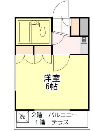 コーポ花房(1K/1階)の間取り写真