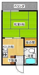 日経ビル(1K/6階)の間取り写真