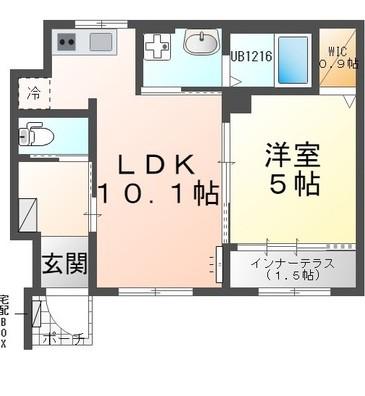 ベル・ルミエール(1LDK/1階)の間取り写真