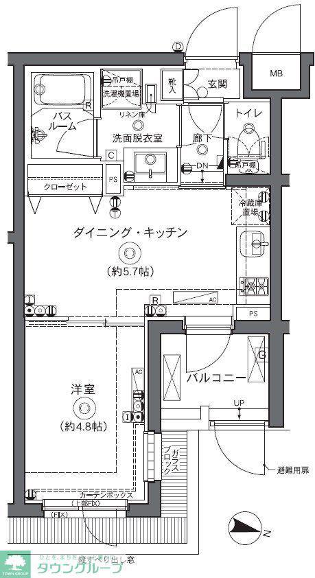 ZOOM中野坂上(1LDK/1階)の間取り写真