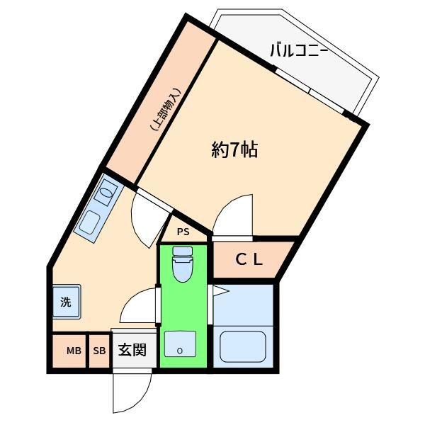 FLATS70(1K/3階)の間取り写真