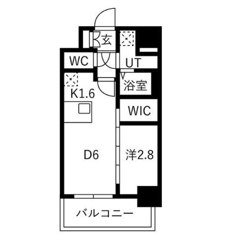 メイクスアート名古屋リニアFRONT(1DK/6階)の間取り写真