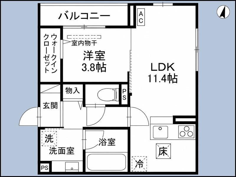 CRESTA(1LDK/1階)の間取り写真