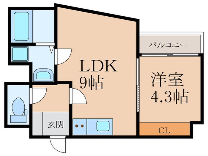THE GRANTREE-GISELLE(1LDK/3階)の間取り写真