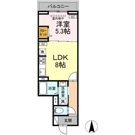 セレスティア早宮(1LDK/2階)の間取り写真