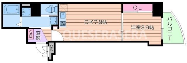 セレニテ梅田EST(1DK/13階)の間取り写真