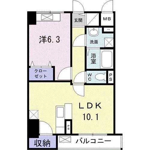 ボア ソルチ(1LDK/4階)の間取り写真