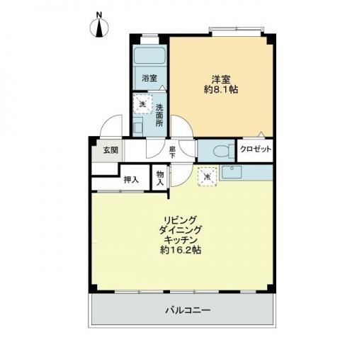 タカラハイツ(1LDK/2階)の間取り写真