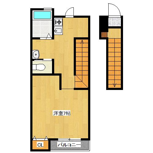 セッテ平井(1K/2階)の間取り写真
