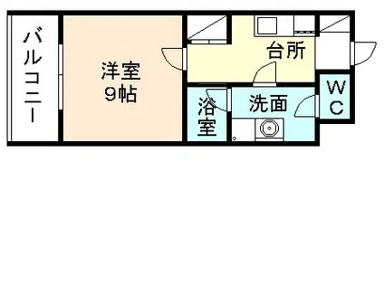 Sコート堀南(1K/1階)の間取り写真