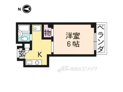 シャンボール今出川(1K/6階)の間取り写真