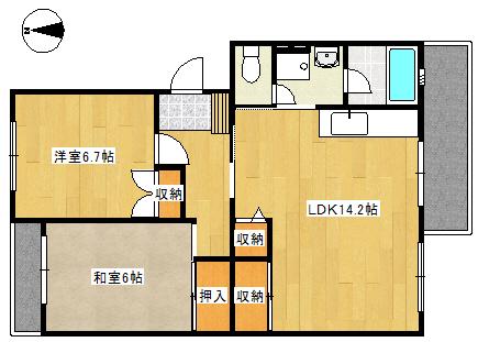第4真屋ビル(2LDK/3階)の間取り写真