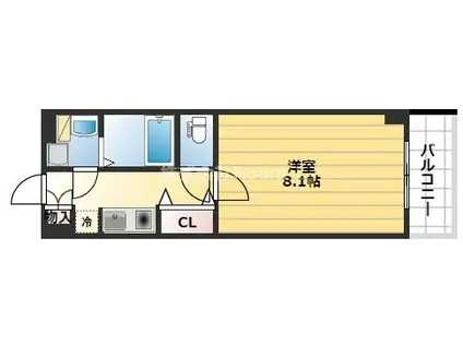 ベルフェリーク天満橋 旧アーバネックス天満橋(1K/14階)の間取り写真