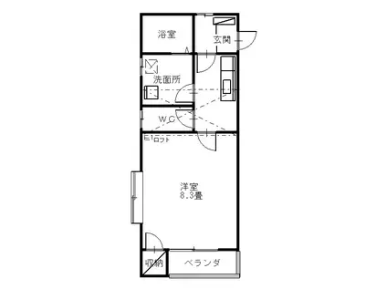 グリーンヴィラD(1K/1階)の間取り写真