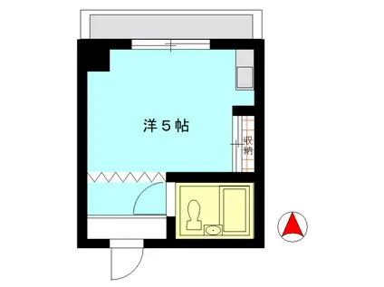 いすずビル(ワンルーム/3階)の間取り写真